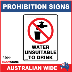 PROHIBITION SIGN - PS044 - WATER UNSUITABLE TO DRINK